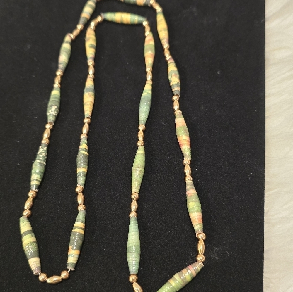 Rolled Beads Long Beaded Necklace🌴